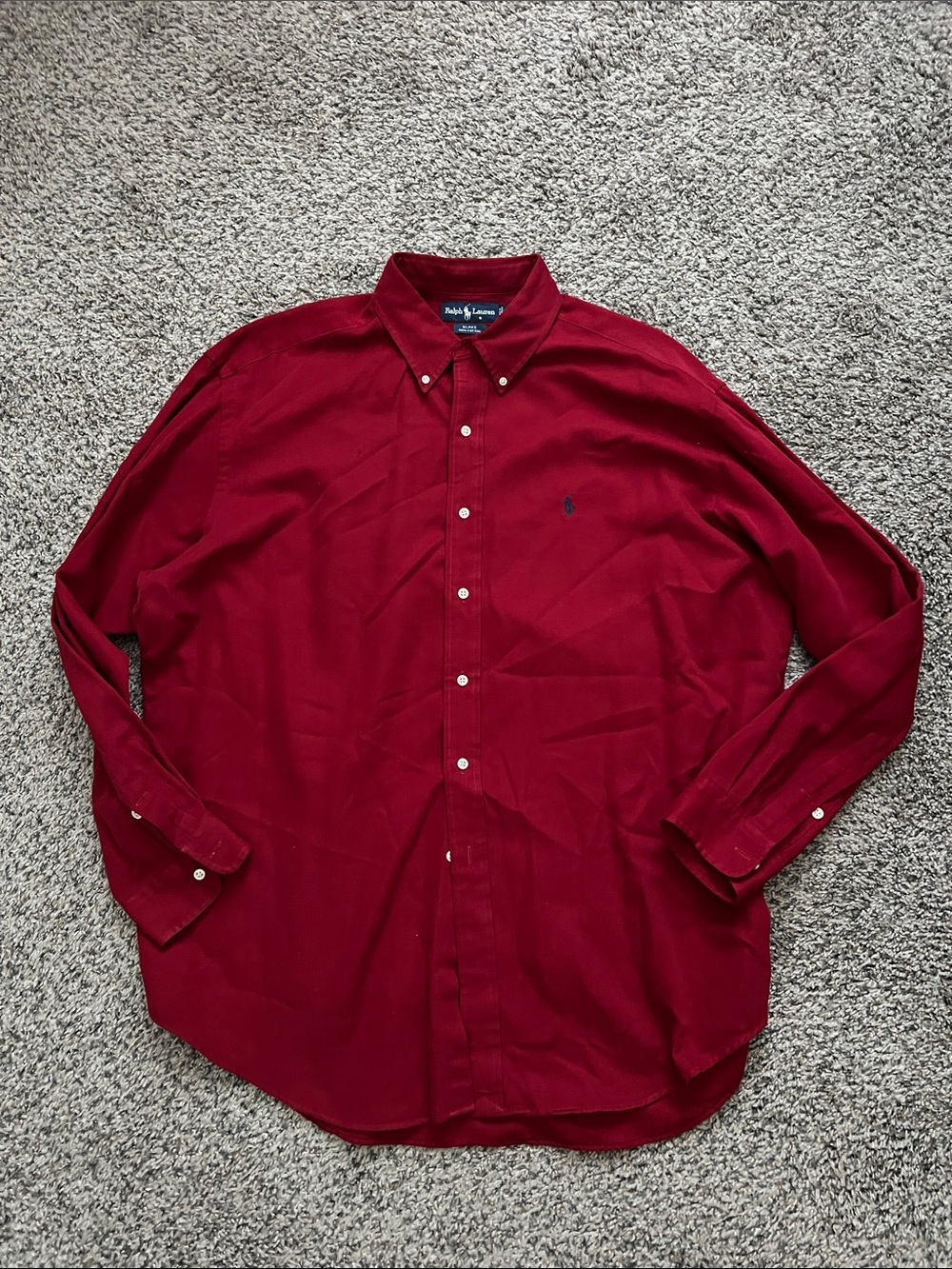 Polo by Ralph Lauren Blake Men's Button-Down Shirt Dark Red Size XL